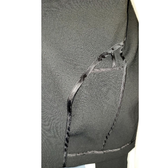 Eileen Fisher Petite Black Open Front Wool Blazer Minimalistic Quiet Luxury PP - Picture 8 of 10